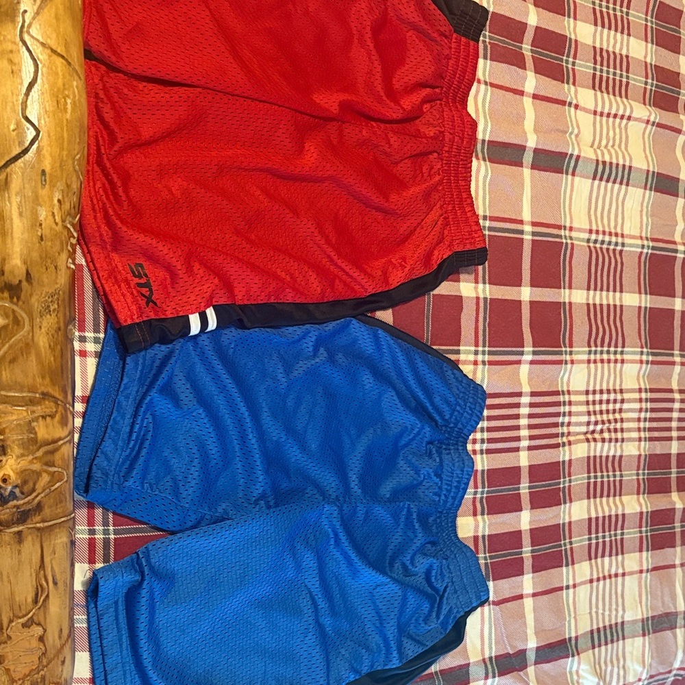 Vibrant Red and Blue Kids' Athletic Shorts